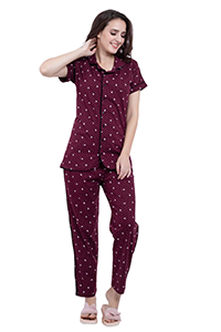 Home page night suit coller set